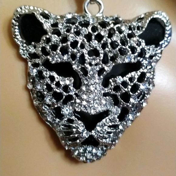 Betsey Johnson Other - 😻🖤SALE!! Gorgeous black and Crystal Panther pendant on a 24" silver chain🖤